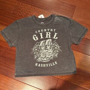Country tee, super soft, size medium, grey.